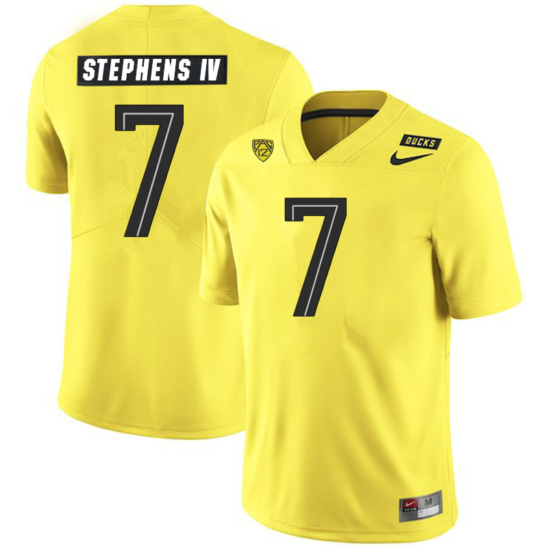 Men #7 Steve Stephens IV Oregon Ducks College Football Jerseys Sale-Yellow
